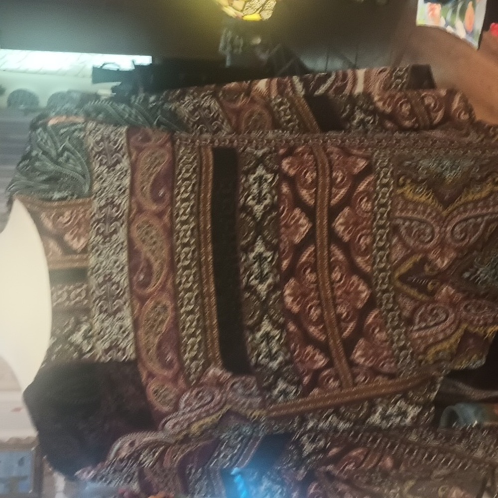 Bohemian Paisley Asymmetrical Top By Clarky Size M  Great For Fall!